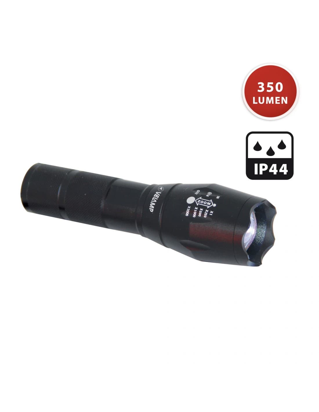 Velamp STEEL : Torche LED 10W en aluminium avec zoom