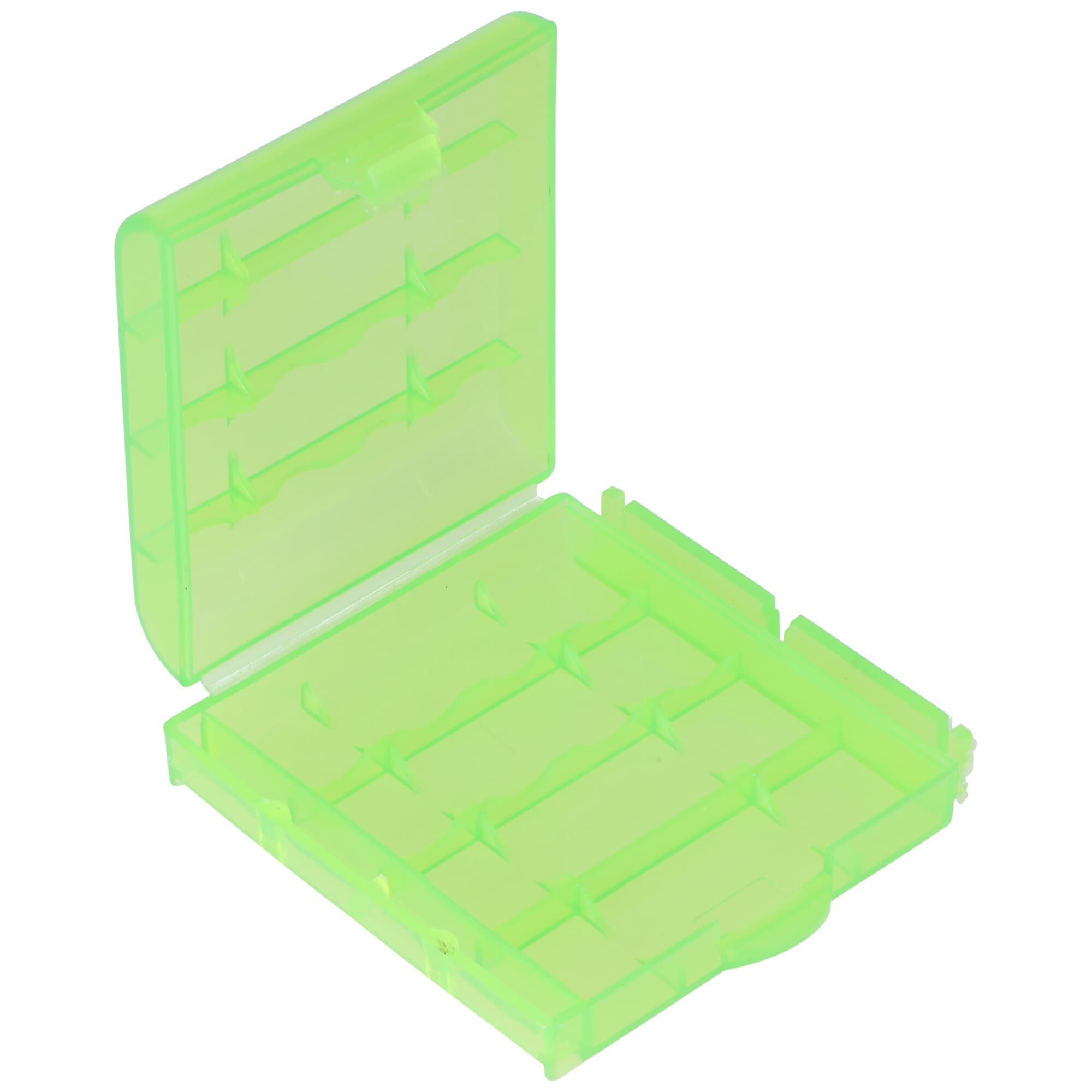 Boîte de rangement pour 4 piles AA Mignon ou 4 piles rechargeables 14500, longueur maximale des piles 50,6 mm, verte