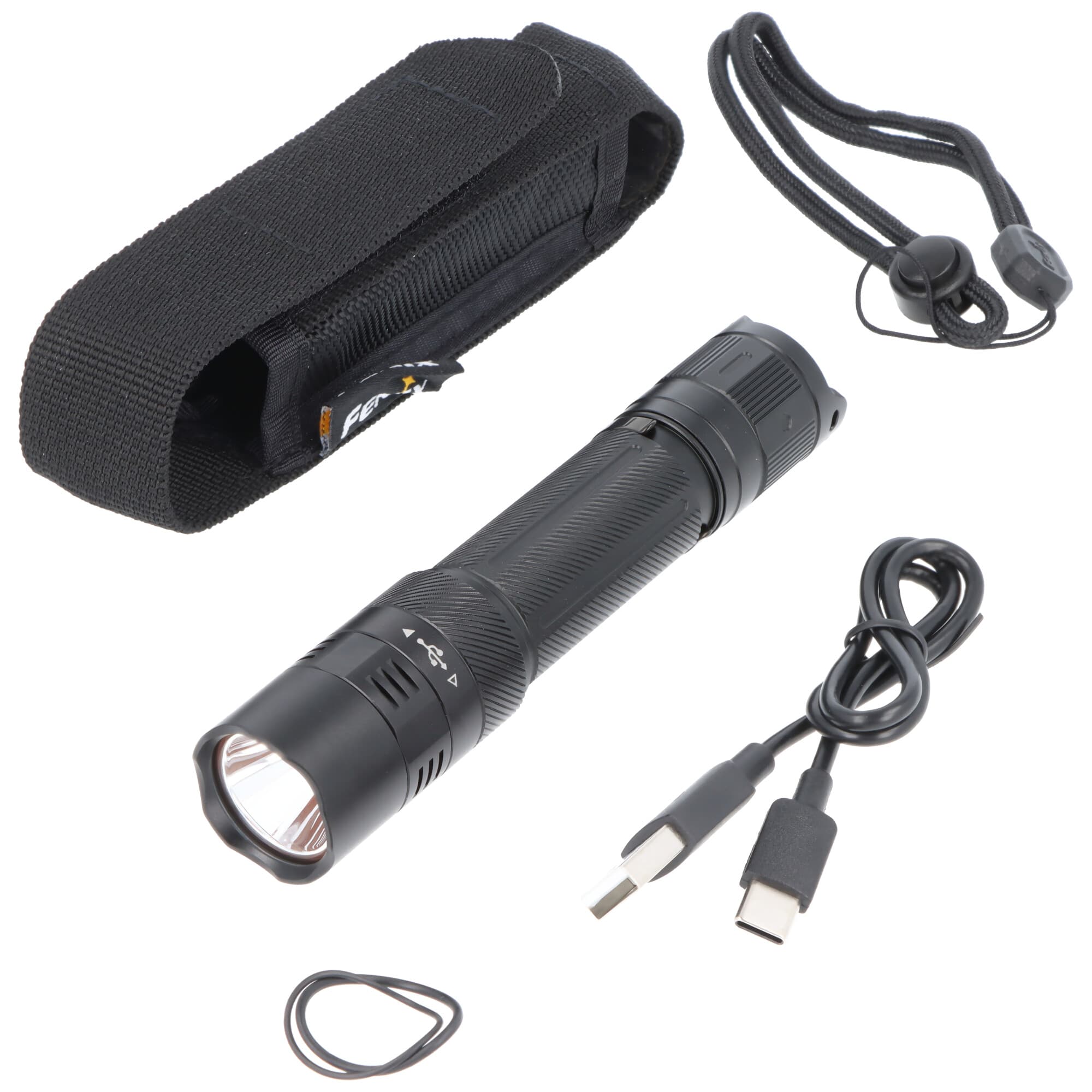 Lampe de poche tactique LED Fenix PD32R, stroboscope instantané, max. 1400 lumens, interrupteur de fin de course silencieux, comprend une batterie