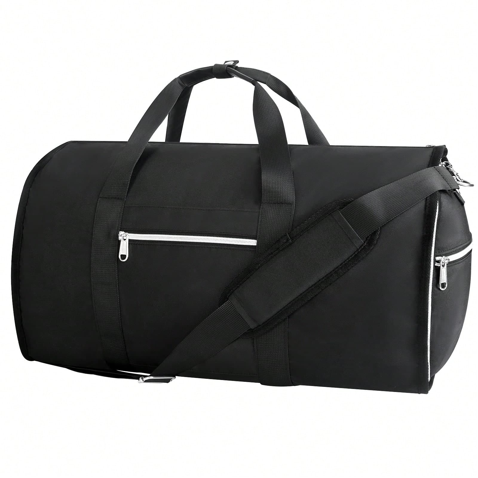 1 pièce 45L Sac à bagages pliable en tissu en polyester unicolore avec sangle en nylon pour hommes et femmes en voyage