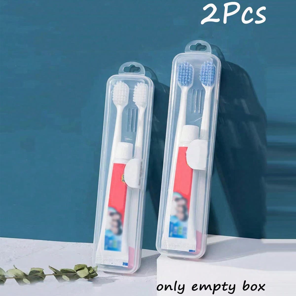 2 pièces/5pcs Boîte de rangement de brosse à dents transparente et portable pour voyage, boîte de rangement de brosse à dents pour voyage Ã