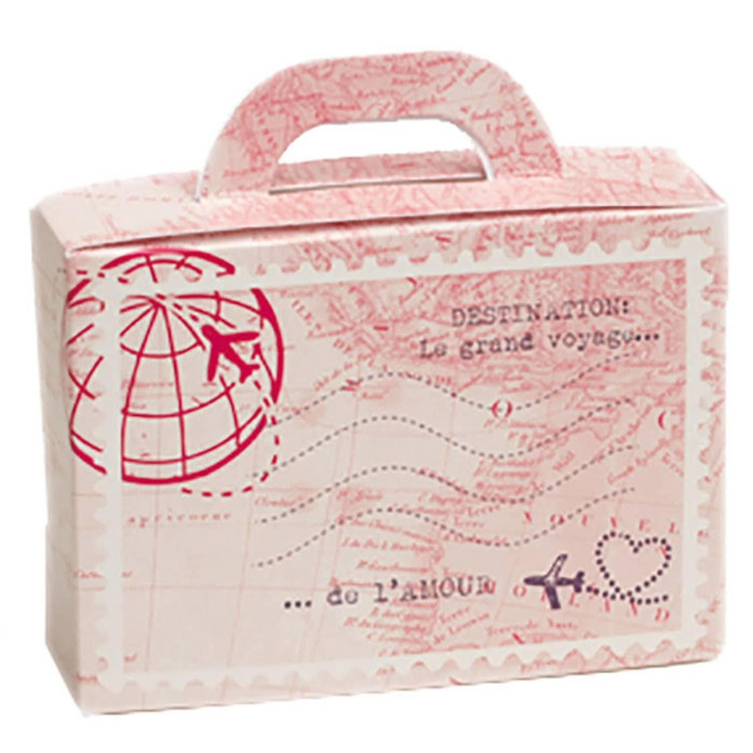Ballotin carton Valise mariage Voyage
