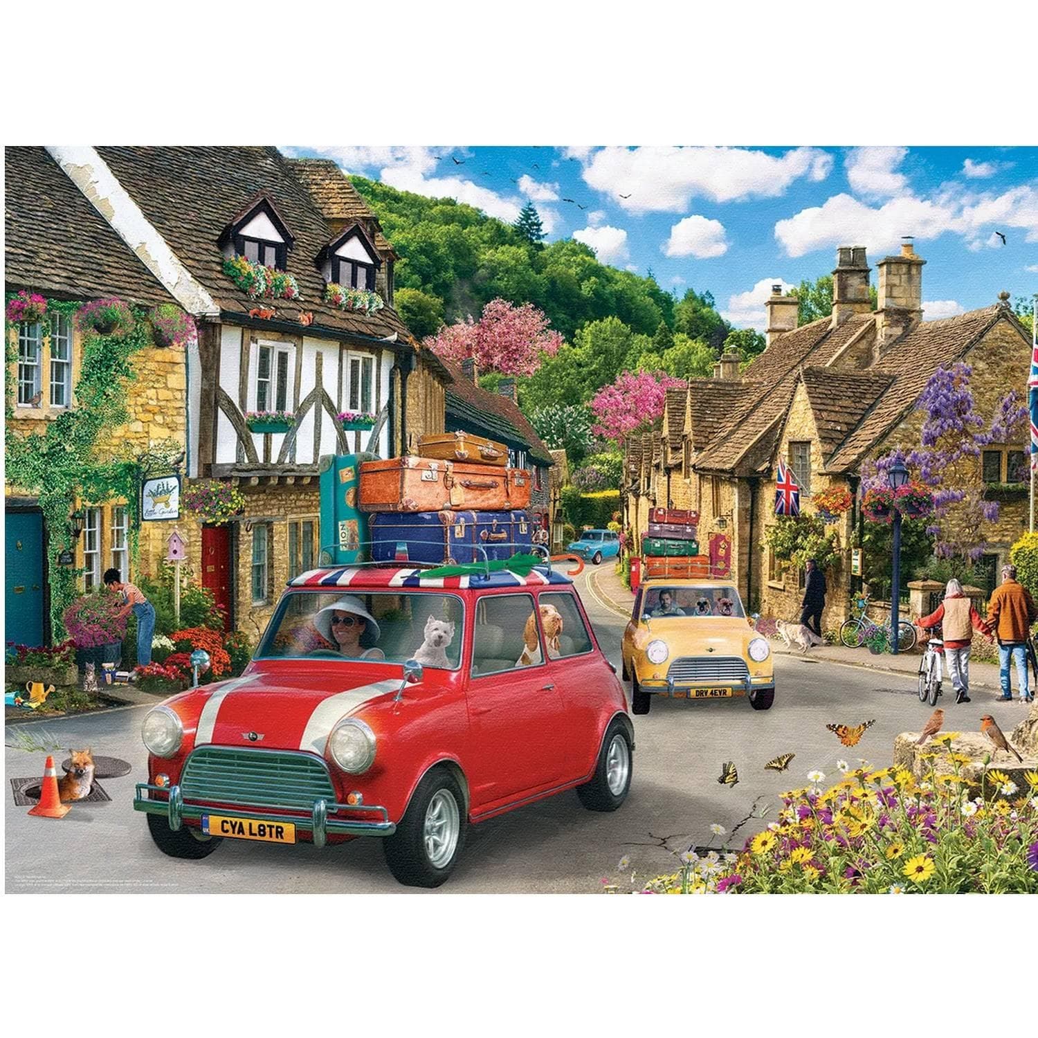 Puzzle 1000 pièces : Mini Cooper de voyage
